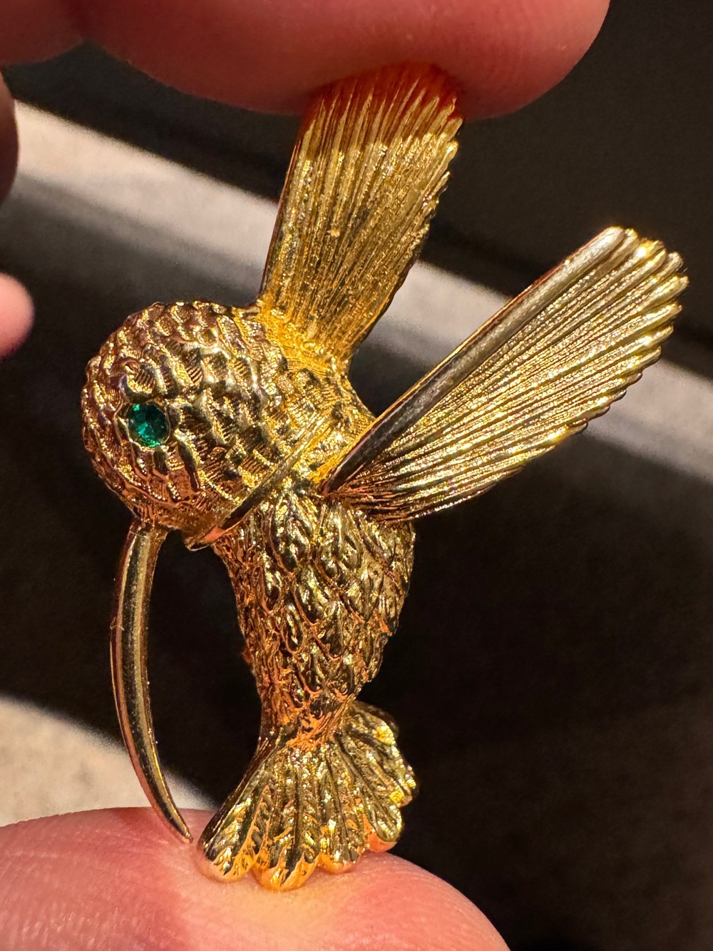 Vintage Hummingbird Bird Pin Brooch